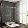 Acezanble Porta Scorrevole per Box Doccia a Tre Lati Alto 185 cm con Doppia Parete Laterale Misura 75x100x75 cm in Vetro Temperato Trasparente da 5 mm Profilo Cromato Lucido
