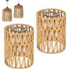 NCOALE 2 Pezzi Paralume in Rattan Boho, Paralume a Cilindro in Rattan per Lampada a Sospensione, Soffitto, da Terra e da Esterno - Tessuto a Intreccio Manuale, Design Moderno e Atmosafera Accogliente