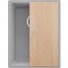 PRIMAGRAN Lavello sottotop Grigio 36x47cm, Lavandino in Granito a 1 vasca + Sifone Classico + Tagliere, Lavabo da Cucina al Mobile 40cm - London S087