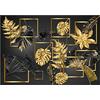 WallArena Carta Da Parati Fotografica Foglie Nero e Oro Monstera - Include Colla - Moderna Design Carta per Pareti Soggiorno Camera Da Letto Sala Fotomurali In Tessuto Non Tessuto TNT (254x184 cm)