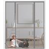 BBMMCLL zanzariera magnetica 165x250cm,Porta balcone con zanzariera magnetica, Due laterale apertura tenda zanzariera,Tenda Anti-Zanzara Chiusa Automatica-Grigio con strisce