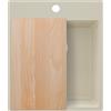 PRIMAGRAN Lavello da Cucina Beige 43x50cm, Lavandino in Granito a 1 vasca + Sifone Classico + Tagliere, Lavabo da Cucina Incasso al Mobile 45cm - Riga S164