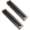 zcru004 Lega di Alluminio Maniglia Invisibile,Maniglie per Tiranti Pomelli per Porta Nascoste Maniglie Tiranti Maniglione da Cucina Pomolo per Mobili Colore Bronzo 2 Pezzi (Hole distance 188mm)