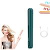 YuchiFa Mini ferro arricciacapelli doppio uso, mini piastra e ferro arricciacapelli 2 in 1, ferro arricciacapelli da viaggio ricaricabile tramite USB per tutti i tipi di capelli (Verde)