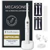 Megasonex M8 - spazzolino a ultrasuoni + due testine di ricambio per spazzolino medio blanc
