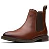 Clarks Jaxen Easy Chelsea Stivali Uomo, Pelle marroncino chiaro, 41 EU