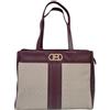 Laura Biagiotti Borsa Donna in Ecopelle, Linea Tabitha 112-1, 2 Manici, Apertura con Zip, Divisorio e Tasche Interne (BORDO')