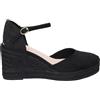 Skydiva Espadrillas a cuneo da donna, Sparto nero, chiusura a fibbia, modello Vibes, Nero , 38 EU