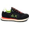 SUN68 Scarpe Sneaker Boy's Tom Fluo Teen Suede/Nylon Nero Z25SU02 Z44302T 38