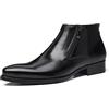 SAINTS BASE Stivaletti casual formali da uomo con zip a punta genuini Stivali in pelle da sposa in abito Nero 42 EU