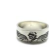 Empress Jewelry Anello in argento 9mm solido 925 Teschio e ali R001960 Empressjewellery