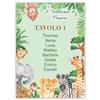 Handmade Segnatavolo Battesimo con Animali della Giungla - Cartoncino Personalizzato per Tavoli Festa Bambini, Battesimo, Baby Shower, Compleanno - Stile Jungle Safari | 1 pezzo (ANM-04-PH)