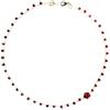 Meraki Studio Collana Uncinetto con Perline Rosse e Rosa in Corallo Sintetico - Girocollo Romantico Fatto a Mano