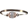 Lady Mirage unique & handmade Bracciale rigido placcato oro rosa con sfera al quarzo rosa/Rose Gold Plated Jewel-Bangle with Rose Quartz Sphere