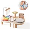 Kingbar 7 in 1 Baby Drum Set per Bambini, Xylophone Giocattolo Musicale di Legno, Strumenti Musicali Montessori del Bambino,Regalo di Compleanno per Ragazzi E Ragazze, A