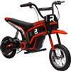 HOMCOM 24V Moto Elettrica per Bambini 8-12 Anni con Acceleratore Manuale, Mini Moto Cross Elettrica per Bambini con Sospensione, Luci e Suoni, 2 Velocità 8-16km/h e Ruote 30.5cm, Rosso