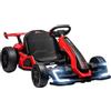 HOMCOM Go Kart Elettrico per Bambini 6-12 Anni 24V 6-12km/h con Sedile Regolabile, 2 Motori, Drift Go-Kart con Clacson, Luci e Musica, Rosso