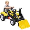 HOMCOM Escavatore a Pedali per Bambini da 3 Anni con Ruspa Frontale e Volante, Trattore per Bambini Cavalcabile, Giallo
