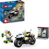 LEGO City Inseguimento della Moto della Polizia - Set con Motocicletta Giocattolo, 2 Minifigure, Mini-Bancomat e Skateboard - Regalo di Compleanno per Bambini e Bambine da 4 Anni - 60455
