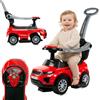 sun baby Auto a spinta per bambini 4in1, scivolo a partire da 1 anni, con clacson e musica, spazio per riporre i bagagli sotto il sedile (Rosso)