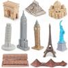 Jingyash 10 Pezzi Statuine di Edifici Famosi in Tutto il Mondo, Statue di Edifici Famosi Realistico, Strumento Didattico per Bambini per Conoscere i Monumenti più Famosi del Mondo, Regalo per Bambini