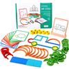 Latemeia Montessori Smart Sticks Blocchi cerebrali Montessori progressivi in legno Abilità motorie complesse colorate e riconoscimento della forma Bastoncini e anelli Gioco di puzzle per ragazzi ragazze 3