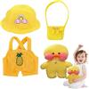 Generico Papera di peluche con vestiti, Papera di peluche con vestiti e | Abbigliamento per bambole animali dei cartoni animati - Simpatico peluche a forma di animale per ragazze, peluche abbracciabile con cos
