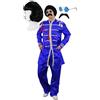 I LOVE FANCY DRESS LTD 60'S POP SOLDIER FANCY DRESS COSTUME WITH BLACK WIG, TASH AND CIRCLE GLASSES. SUIT IN RED, PINK, BLUE OR GREEN SERGEANT PEPPER STYLE SGT PEPPER 1960S HIPPY IN SMALL - XLARGE EXCLUSIVE TO ILOVEFANCYDRESS