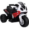 HOMCOM Moto Elettrica per Bambini Max. 20kg con Licenza BMW, Macchina Elettrica con 3 Ruote, Batteria Ricaricabile 6V, Bianco Rosso, 66x37x44cm