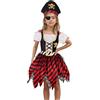 Generico Costume Pirata Bambina - Vestito Pirata per Bambini, 3 Pc Pirate Costume Bambina, Costumi Set con Accessori Cappello da Maschera per Carnevale Giochi di Ruolo e Feste a Tema con Avventura e Mistero