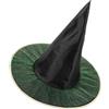 FRCOLOR Cappello Strega Halloween in Oxford Verde con Rigida Accessorio Cosplay per Feste Tema Party Supplies per Costume Strega Bambina e Adulti