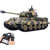 Torquino Carro armato RC in scala 1/16, 2,4 G tedesco Henschel Tiger King RC modello di carro armato militare con suono/fumo/effetto tiro, regalo per gli amanti dei veicoli militari RC