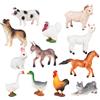 JOKFEICE Giocattoli di animali della fattoria, 12 figure di animali di cane, gatto, maiale, giocattoli educativi per l'apprendimento per Natale e compleanno, decorazione per torta regalo per bambini
