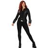 Jazwares Costume Play Costume da vedova nera da donna di lusso della guerra civile, tuta bicolore con cintura multiuso e guanti 3D, nero, Medium
