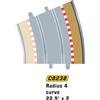 Hornby Curva a raggio 4, bordi esterni della curva 22,5° x 4