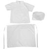 LIFKOME Set Completo di Grembiule da Chef Bianco in Poliestere per Bambini Cappello, Abbigliamento da Cucina Protettivo per Giochi di Ruolo e Recite Scolastiche