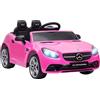AIYAPLAY Macchina Elettrica per Bambini 3-6 Anni 12V Licenza Mercedes SLC 300, 3-5km/h Auto Elettrica per Bambini con 2 Motori, Sospensioni, Telecomando, Musica, Clacson e Fari, in PP Metallo, Rosa