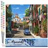Figured'Art Dipingere con i Numeri - Paint by Numbers Vicolo e civico 2, Passatempo per Adulti, Kit Completo, Hobby Creativi - Quadri fai da te 40x50cm senza cornice