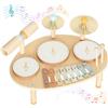 AIYAPLAY Set Musicale per Bambini con Tamburi, 2+ Anni, Legno Naturale