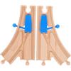 BESPORTBLE Accessori Binari del Treno in Legno 2 Unitá, Set di Scambi Ferroviari Giocattolo per Bambini, Componenti Educativi per Modellini di Treni Compatibili con Principali Produttori,