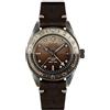 OOO - Out of Order Out of Order IRISH COFFEE GMT Automatico Acciaio Marrone Data Pelle Orologio Invecchiato Uomo