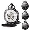 TREEWETO Orologio da tasca da uomo con incisione personalizzata, orologio da tasca con catena, classico vintage, regalo meccanico, regalo per matrimonio, testimone dello sposo, migliore uomo