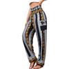 QIANXIZHAN Boho Palazzo Pantaloni Eleganti da Uomo, Striscia Elefante Nero, XL Donna