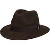 Borsalino Cappello in Lana Piemonte Traveller Donna/Uomo - Made Italy di Feltro con Nastro Grosgrain, Grosgrain Inverno Autunno/Inverno - 62 cm Marrone