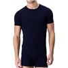 Liabel Maglietta Intima Uomo Felpata 3-6 Pezzi Girocollo Maglia Uomo in Caldo Cotone Pettinato, Maglia Intima Uomo Invernale 3868G (3 Pezzi Blu, L)