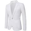 Generic Blazer casual da uomo slim fit blazer casual da uomo giacca tinta unita giacca da smoking classica giacche quotidiane cappotti eleganti comodi blazer su misura con bottone singolo, bianco, XL