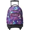 TOTTO - Zaini scolastici con ruote, capacità 26 l, diversi modelli, con tasca per PC, maniglia telescopica, tasche laterali bottiglia, cinghie ergonomiche, stampe uniche, Star Butterlfy Glitter, 60