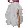 Beokeuioe Tutu Gonna lunga Sottogonna a vita alta, a linee, Rockabilly, maxi tutù, gonna in tulle, da donna, in rete, in chiffon, per carnevale, da danza, sottogonna a spacco, A bianco., XL