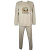 CRAZY FARM Pigiama Uomo Cotone Interlock Invernale Manica Lunga Collo Serafino Pantalone e Maglia con Polsini Articolo 16012, 3030 Grey Melange, XL