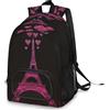 WowPrint Zaino multifunzione con torre Eiffel e cuore, grande capacità, per scuola, libri, viaggi, casual, per bambini, ragazzi, ragazze, uomini, donne, Colore, Big